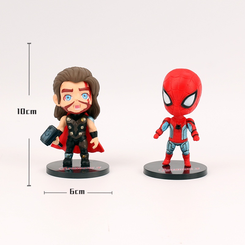 Bộ 6 mô hình nhân vật Thor trong Avengers trang trí bánh kem