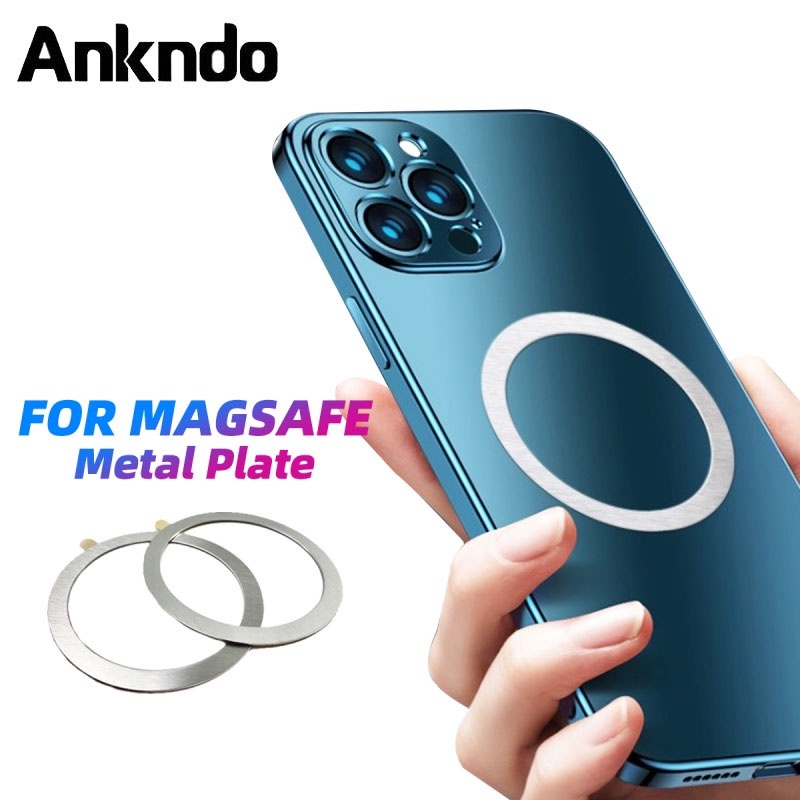 Vòng kim loại Ankndo hình tròn hỗ trợ củ sạc không dây từ tính Qi gắn lỗ thông gió xe hơi