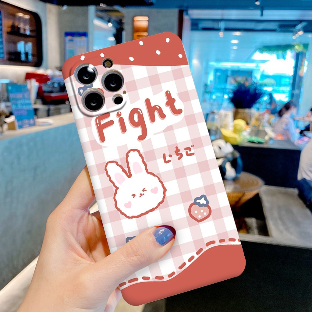 (SIÊU HÓT) Ốp điện thoại iphone họa tiết thỏ Fight phong cách hàn quốc ốp Phone 13 12/11/Max XS MAX/6 7 8 Plus vuông