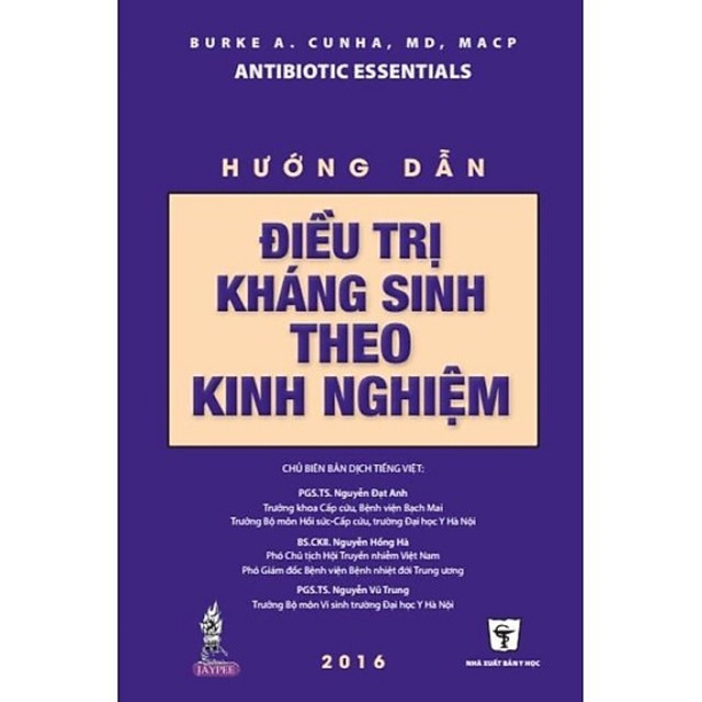 Sách hướng dẫn điều trị kháng sinh theo kinh nghiệm