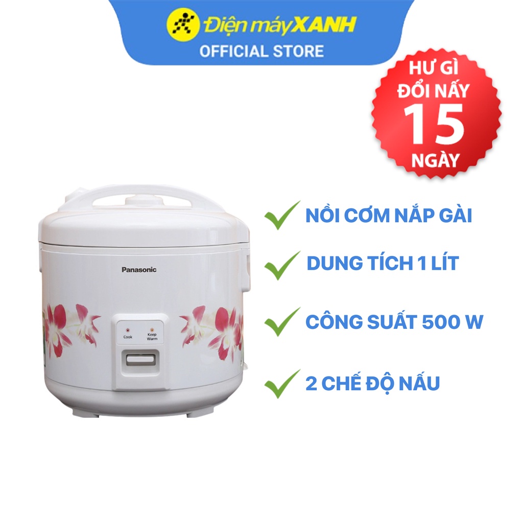 Nồi cơm điện nắp gài Panasonic SR-MVN107HRA 1 lít 500 W chống dính - Chính hãng BH 12 tháng - Sản xuất tại Malaysia