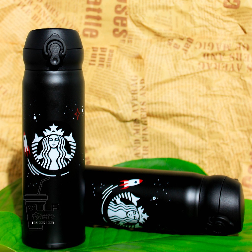 Bình giữ nhiệt chính hãng Starbucks Rocket đen nhám Dung tích 500ml