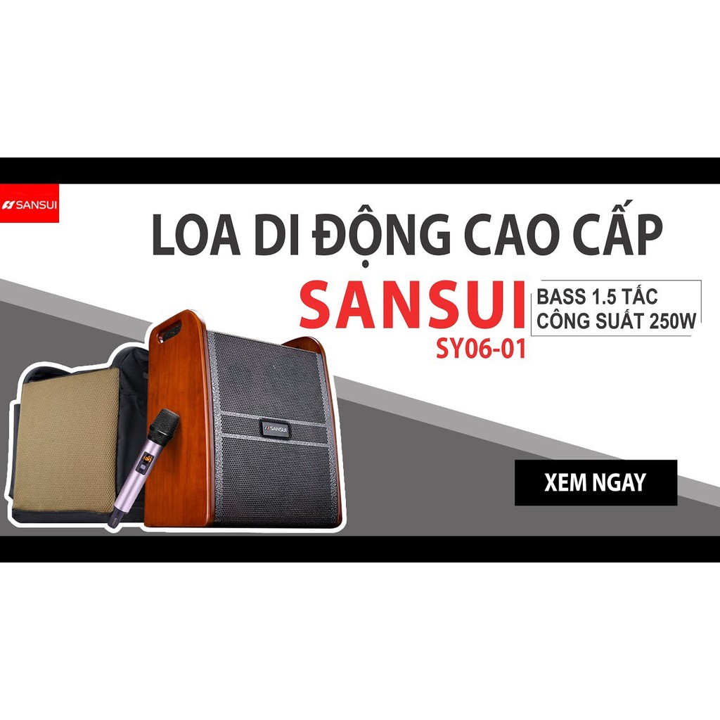 Loa Bluetooth Karaoke Sansui SY06-01 Xuất Xứ Nhật Bản - Tặng Kèm Micro Hay