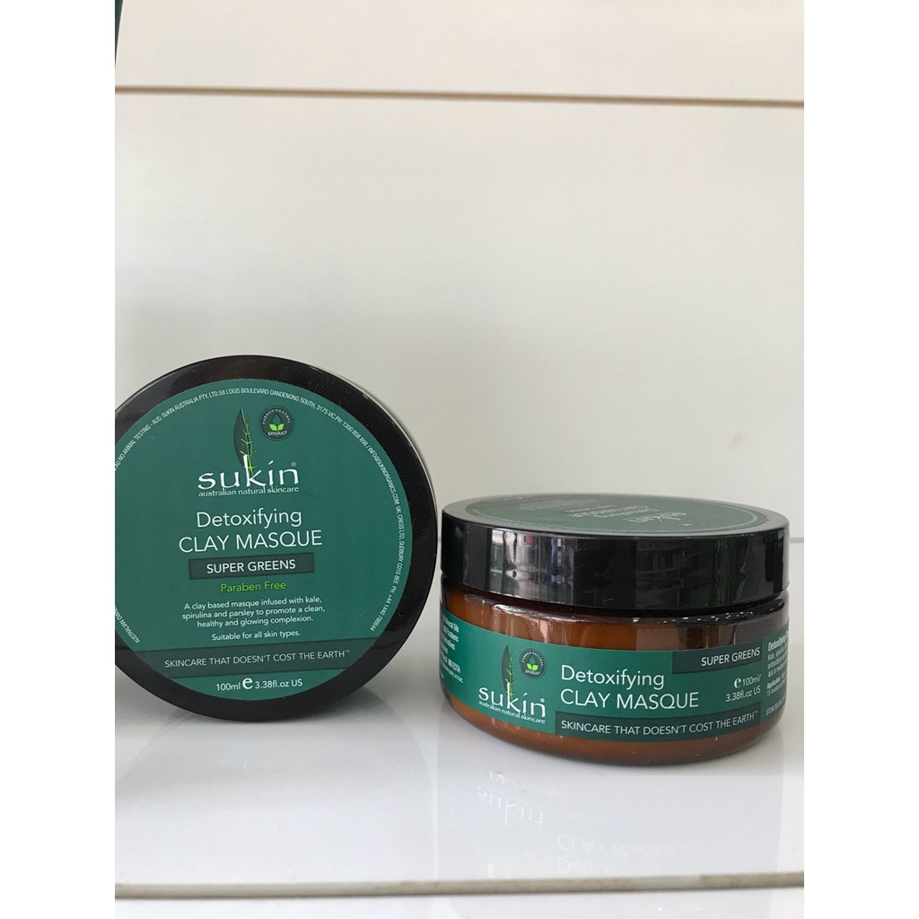 Mặt nạ đất sét thải độc cho da Sukin Super Greens Detoxifying Clay Masque (100ml)