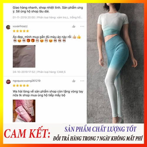 Set quần áo tập gym yoga và các môn thể thao ( Ombre ) chất liệu dệt siêu co giãn 4 chiều