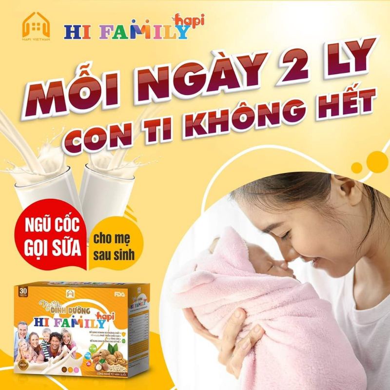 Ngũ Cốc Dinh Dưỡng HI FAMILY Cho Mẹ Bầu Và Sau Sinh, Bổ Sung Vitamin, Giúp Lợi Sữa, Bé Tăng Cân Tốt