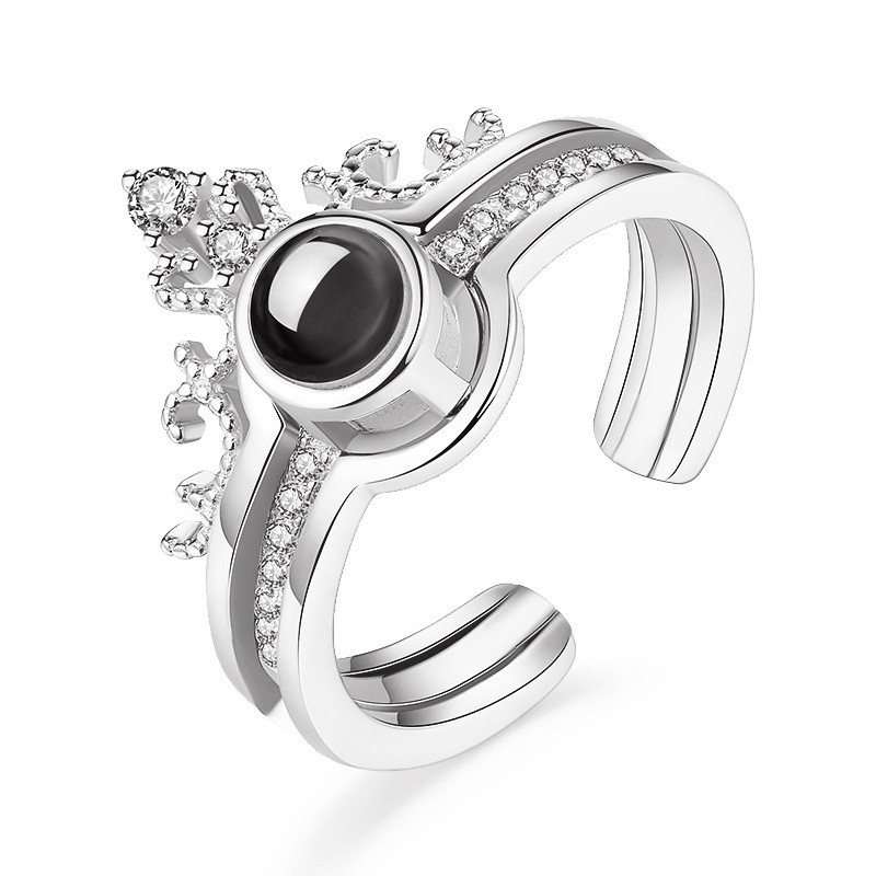 Crown Combination Fashion 100 Languages I Love You Tiver Ring