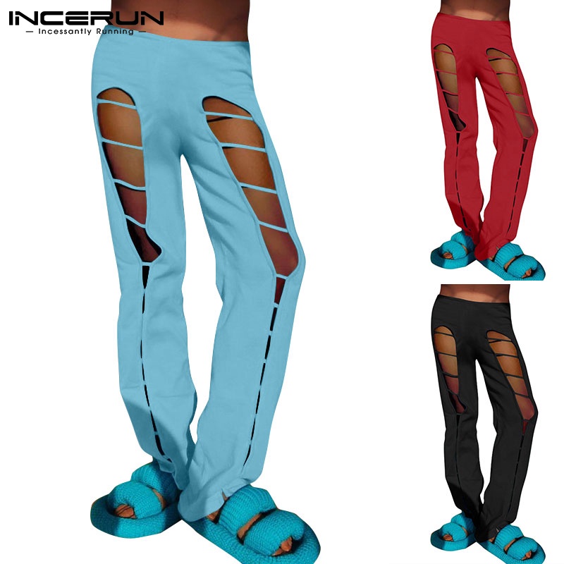 Quần dài INCERUN màu trơn lưng thun thiết kế 3 màu sắc phong cách cá tính thời trang cho nam