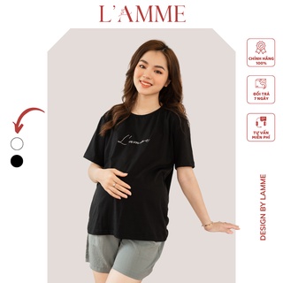 Áo phông bầu L'amme t-shirt chất liệu cotton, thấm hút mồ hôi tốt, dáng suông rộng dễ mặc thiết kế bởi LAMME