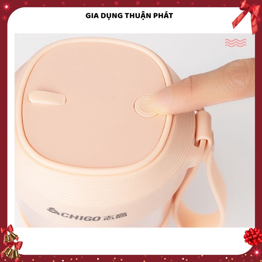 Máy xay sinh tố Chigo mini cầm tay tiện dụng, dung tích 300ml, 4 lưỡi dao