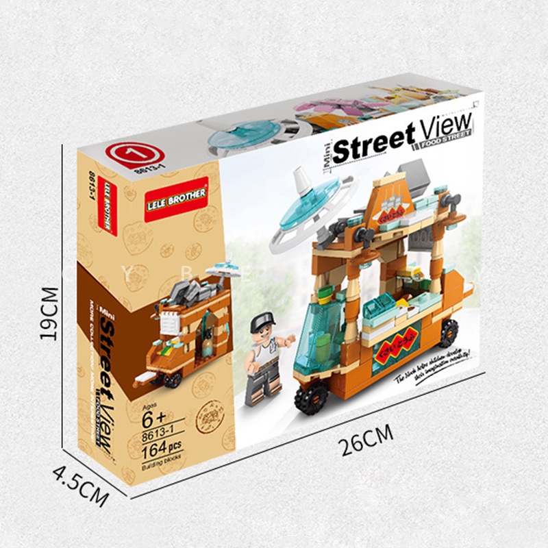 Đồ chơi xếp hình  mini lego Đồ chơi lắp ráp sáng tạo Mô hình xe bán đồ ăn nhẹ