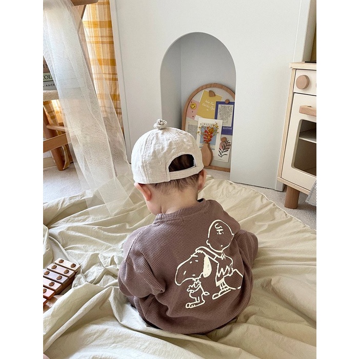 Bộ quần áo nỉ len tăm cực đáng yêu thu đông cho bé trai gái 10-25kg