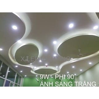 [X-LED] Đèn âm trần thạch cao 9w - Phi 90
