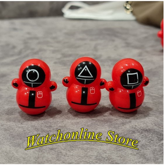 Lật Đật mini Hình Squid Game Và Doaremon Dễ Thương, Noel Siêu Đáng Yêu Đồ Chơi Cho Bé