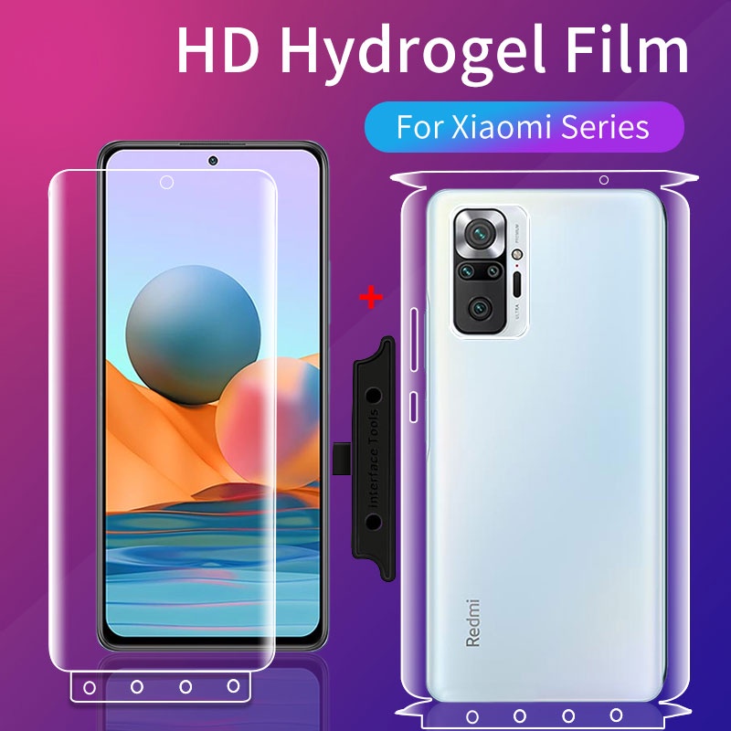 Set miếng dán 2 trong 1 trước/sau chống bám vân tay cho Xiaomi Mi 9t Redmi Note 10 8 7 K20 K30 K40 Pro Poco F2 F3 HD