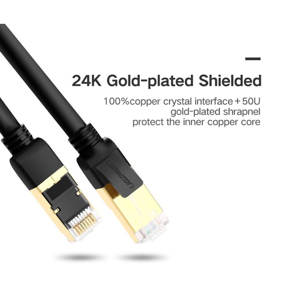 Cáp Mạng Đúc Sẵn 2 Đầu CAT7 STP Chính Hãng UGREEN NW107 Cao Cấp 8M-30M