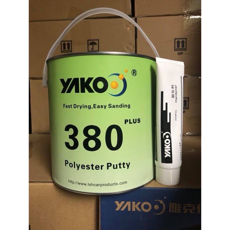 BỘT - BẢ MATIT TRÁM TRÉT KIM LOẠI - NHỰA ĐA DỤNG POLYESTER PUTTY YAKO 380 PLUS 4kg