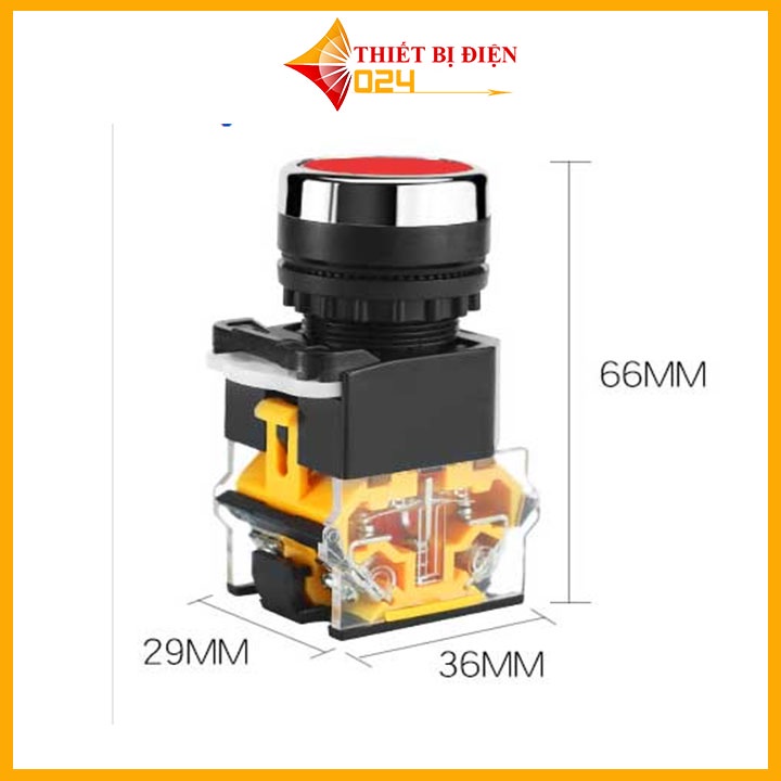 Nút Nhấn Đề Nhả Không Đèn LA38 380V 10A 2 Tiếp Điểm 1 Mở - 1 Đóng