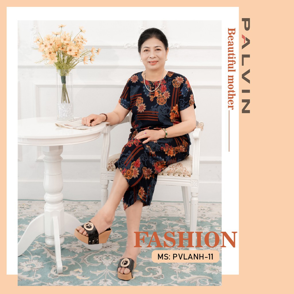 Đồ bộ lanh trung niên , đồ bộ trung niên cho mẹ [FREESHIP] chất vải dầy mền mịn, mặc mát thấm hút mồ hôisize 48-70kg