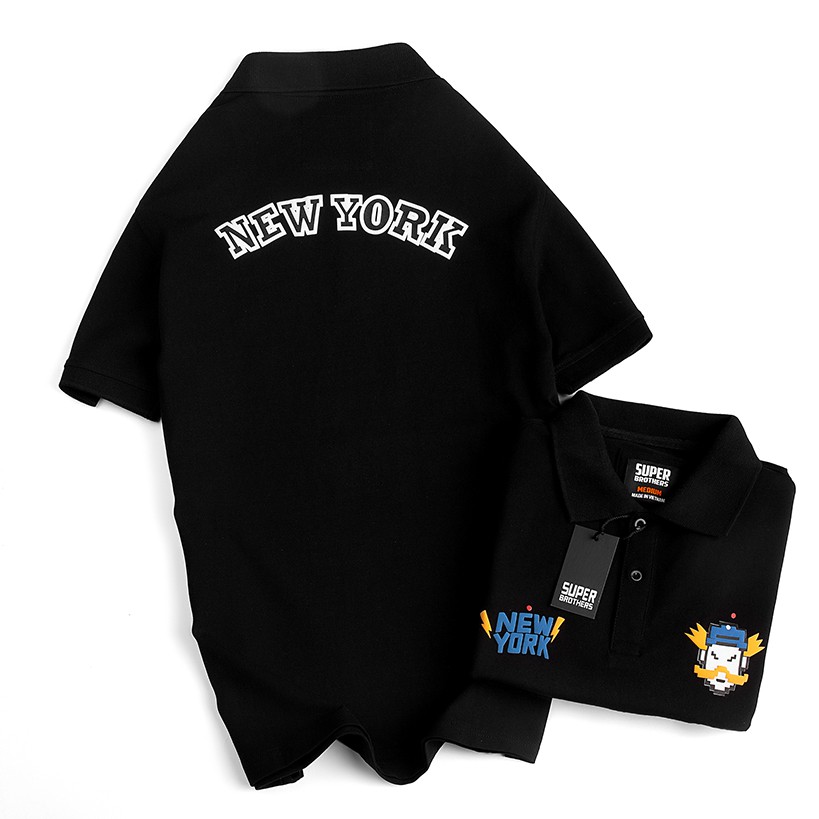 Áo Polo SUPER BROS NY trẻ trung với công nghệ in nổi xịn, đẹp | BigBuy360 - bigbuy360.vn