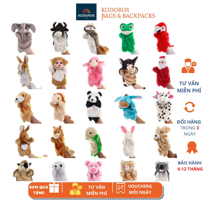 Rối tay hình thú giúp phát triển não bộ cho bé trên 30 loại rối đa dạng NC195 Kodoros