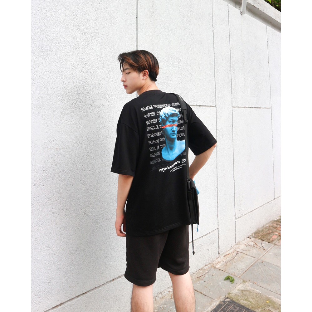 Áo Phông Nam Cao Cấp MYO Vải Cotton In Hình Michelangelo's David