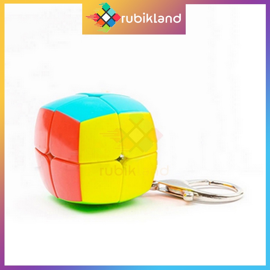 Móc Khóa Rubik 2x2 Stickerless QiYi Cube Rubic 2 Tầng Đồ Chơi Trí Tuệ Trẻ Em