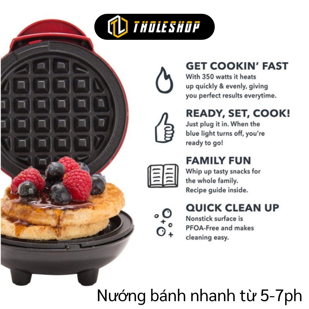 Máy Nướng Bánh - Máy Làm Bánh Crepe Tổ Ong Dash Chống Dính Cao Cấp 8409