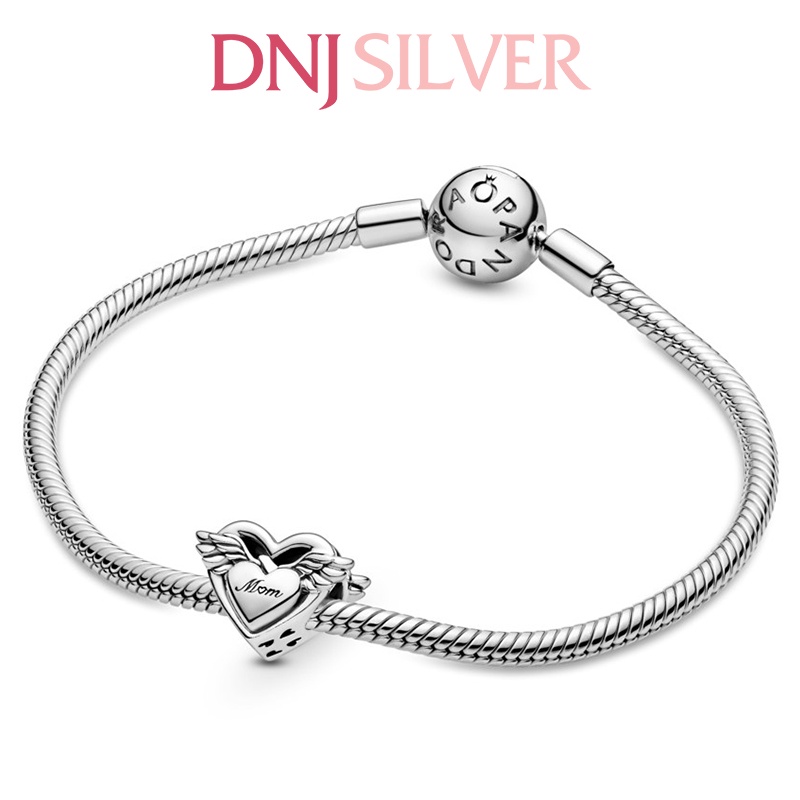 [Hàng cao cấp] Charm bạc 925 cao cấp, hàng chuẩn bạc - Charm Angel Wings &amp; Mum thích hợp để mix vòng tay charm - DN094