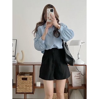 Áo sơmi lụa hàn oversize/Áo sơmi lụa tay phồng