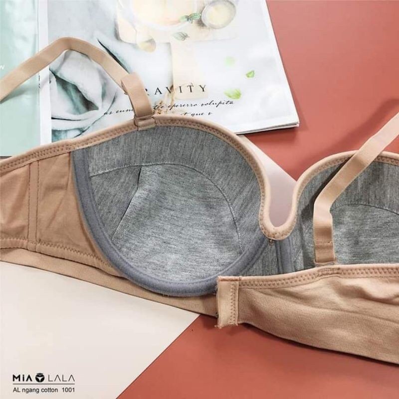 Áo lót Cúp ngực chất Cotton cúp ngang Gọng mềm dành cho ngực to và ngực vừa A101