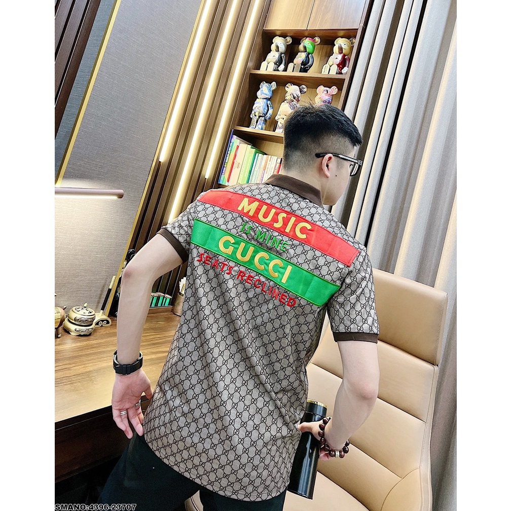 Áo Phông Polo In Music Gucci Sành Điệu Cá Tính 4396