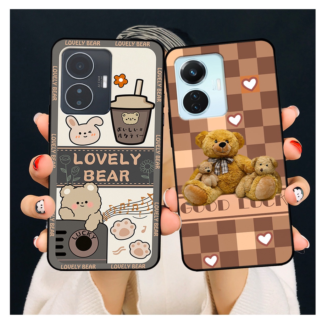 Ốp lưng Vivo Y55 2022 in hình gấu bear dễ thương, bền đẹp