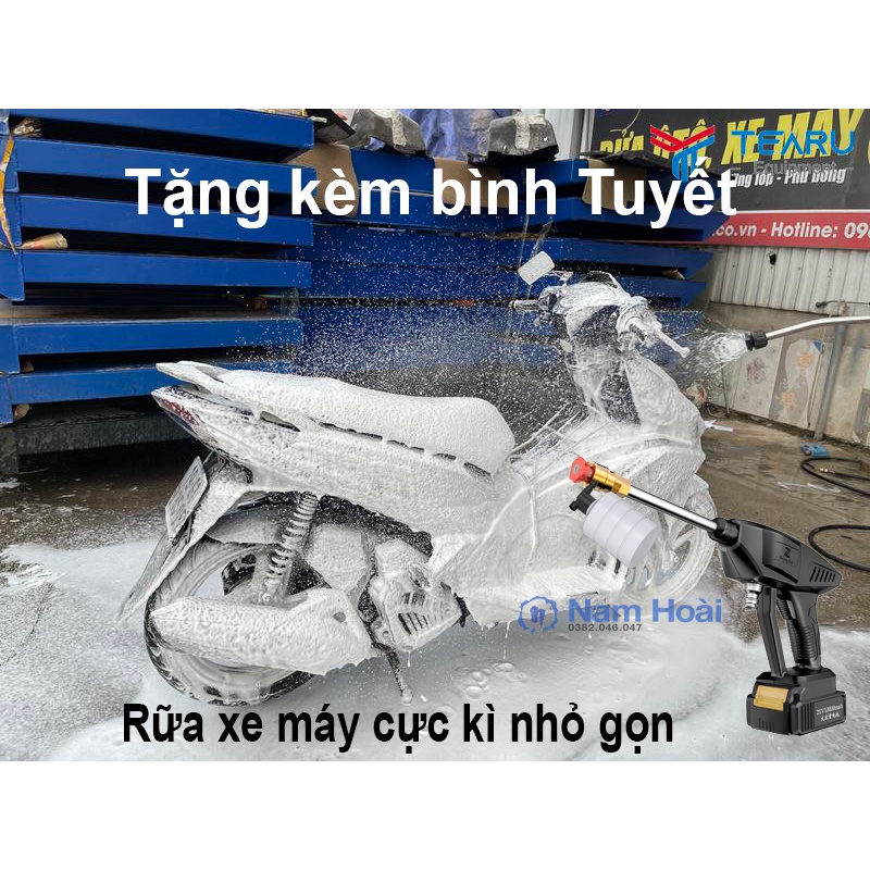 Máy Rửa Xe Cầm Tay Zhong Hui Thế Hệ 3 25V 240W15.000 mAh, Áp lực cực mạnh