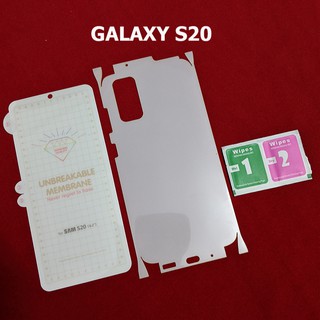 Bộ miếng film dán PPF loại xịn phủ full 99% lưng viền, PPF chống xước mặt trước Samsung Galaxy S20