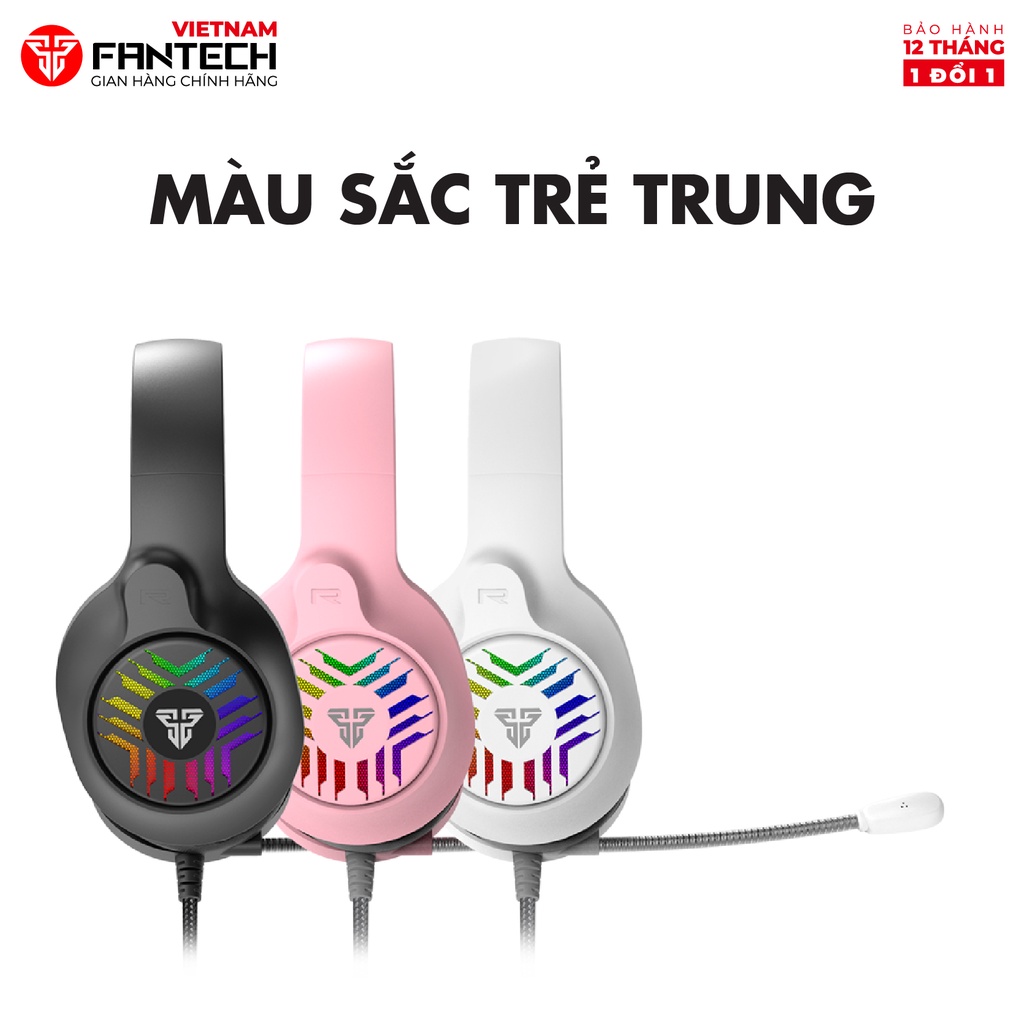 Tai Nghe Gaming FANTECH MH87 Đèn LED RGB, Micro Chống Ồn - Chân Cắm USB + 3.5mm - Hàng Phân Phối Chính Hãng