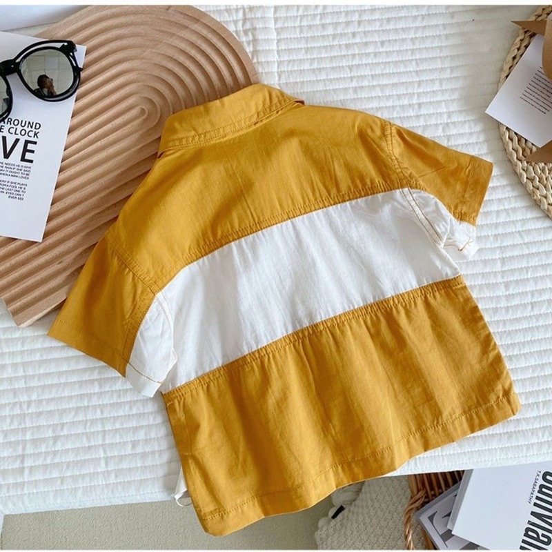 Áo polo Tay Ngắn Chất Liệu Cotton Phong Cách Hàn Quốc Cho Bé Trai