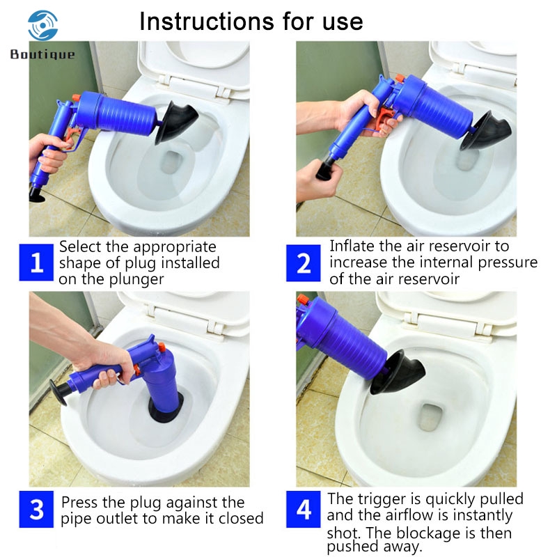 ✿♥▷ High Pressure Air Drain Blaster Pump Plunger Sink Pipe Clog Remover Toilets Bathroom Home Tool