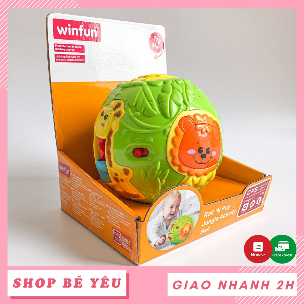 Đồ chơi cho bé  𝑭𝒓𝒆𝒆𝒔𝒉𝒊𝒑  Bóng tập bò phát sáng, có nhạc cho bé Winfun 0788NL