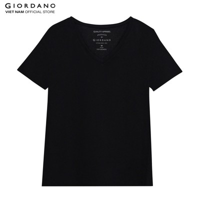 GIORDANO Áo Thun Ngắn Tay Cổ Tim Nữ 05322248