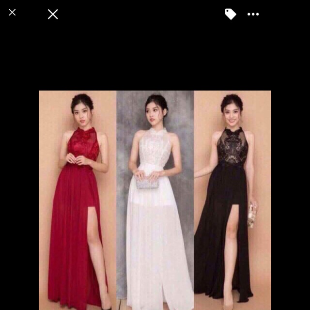 Đầm dạ hội cổ yếm