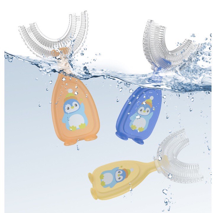 Bàn chải đánh răng Silicon Dolphin hình chim cánh cụt từ 2 đến 12 tuổi