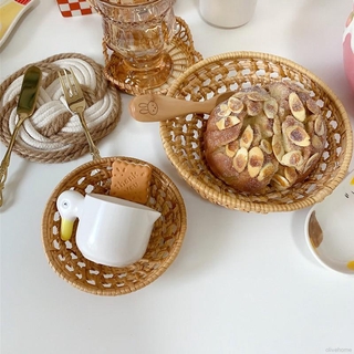 Giỏ đựng bánh mì/ trái cây bằng mây đan handmade dùng phục vụ thức ăn tiện dụng cho nhà bếp