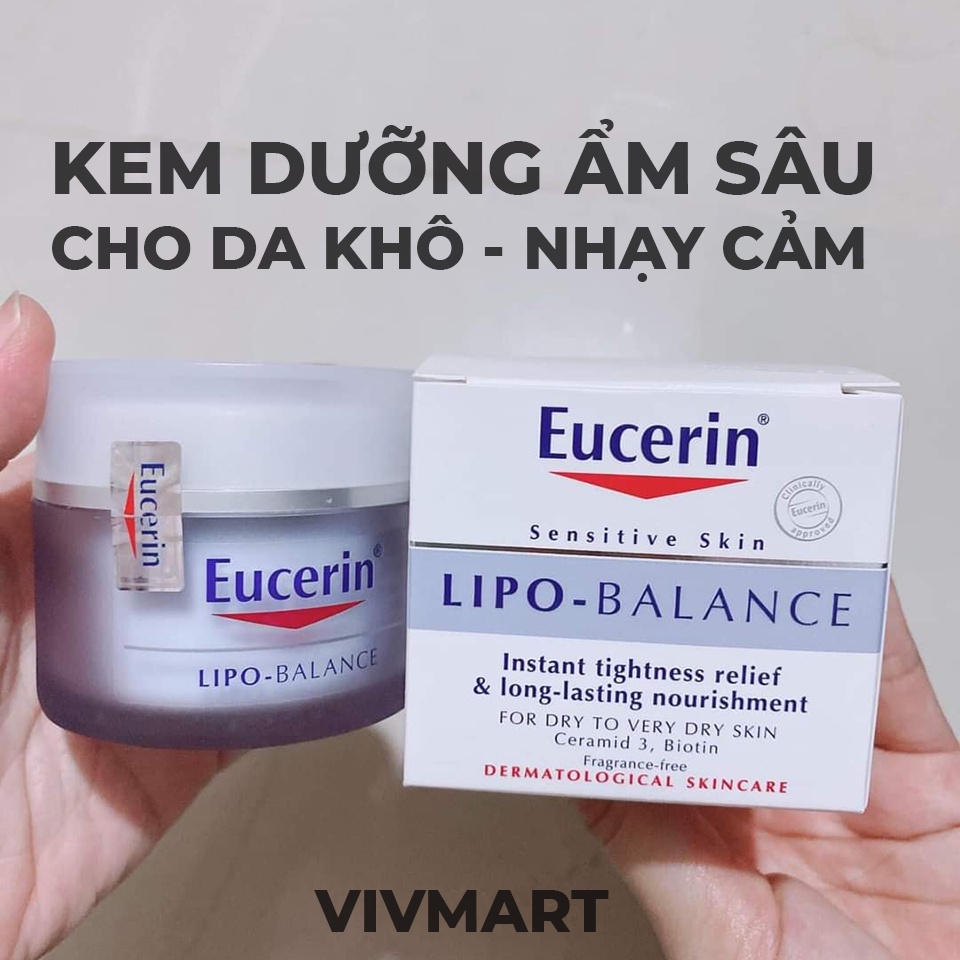 ✅ KEM DƯỠNG ẨM EUCERIN CHO DA KHÔ VÀ NHẠY CẢM EUCERIN LIPO BALANCE 50ML