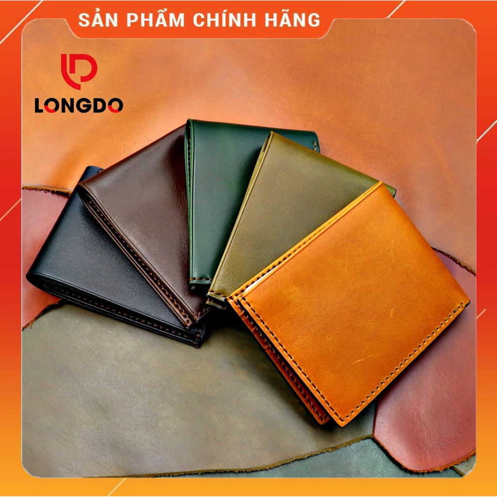 Bóp Nam Da Bò Pullup Cao Cấp - Cam Kết 100% Da Bò Thật - Ví Ngang - Hàng Chính Hãng Thương Hiệu Longdo Leather - B01