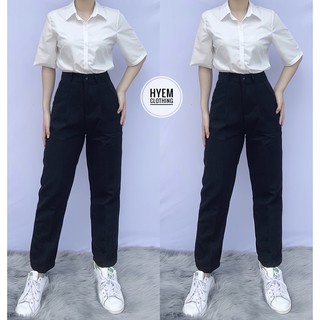 Combo 2 Quần Tây Cúc Giữa Có Đĩa Đeo Nịt Dáng Dài Đi Học Đi Làm