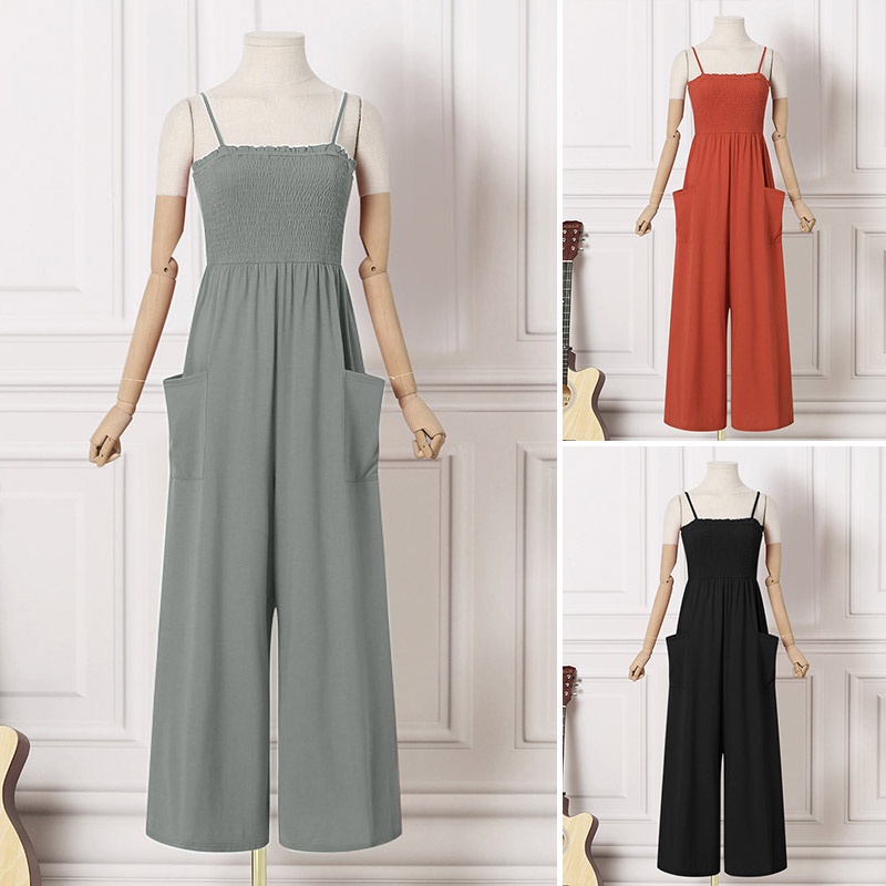 Áo liền quần Zanzea cổ vuông không tay thời trang dành cho nữ