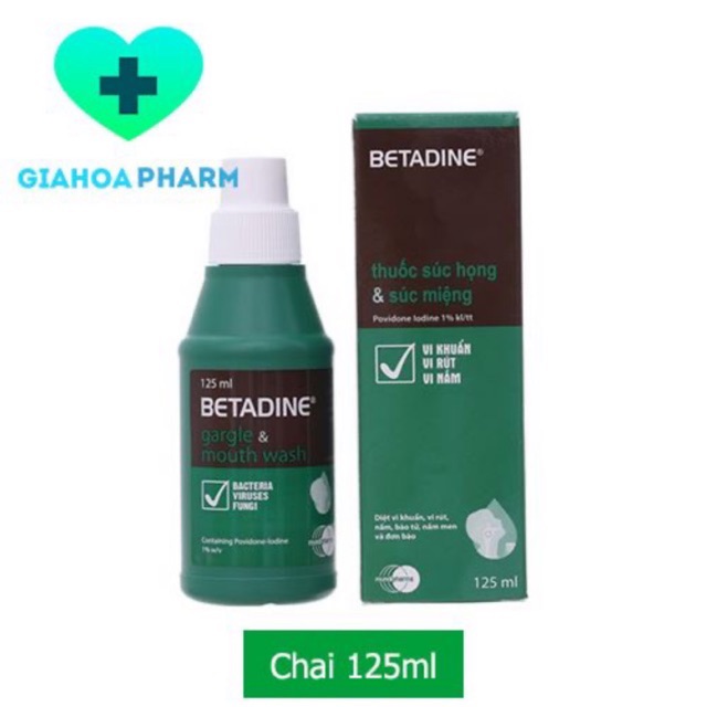 Betadine - Nước súc miệng, súc họng