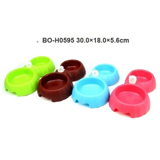 Bát Đôi Gắn Bình Nước Cho Chó Mèo