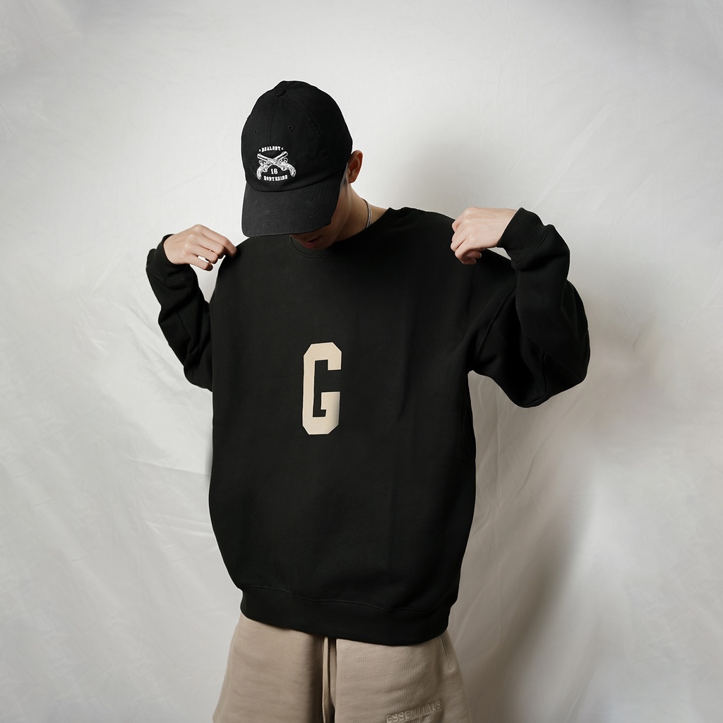 Áo sweater TLS FEAR OF GOD 7th main line G letter unisex dài tay chất liệu nỉ bông